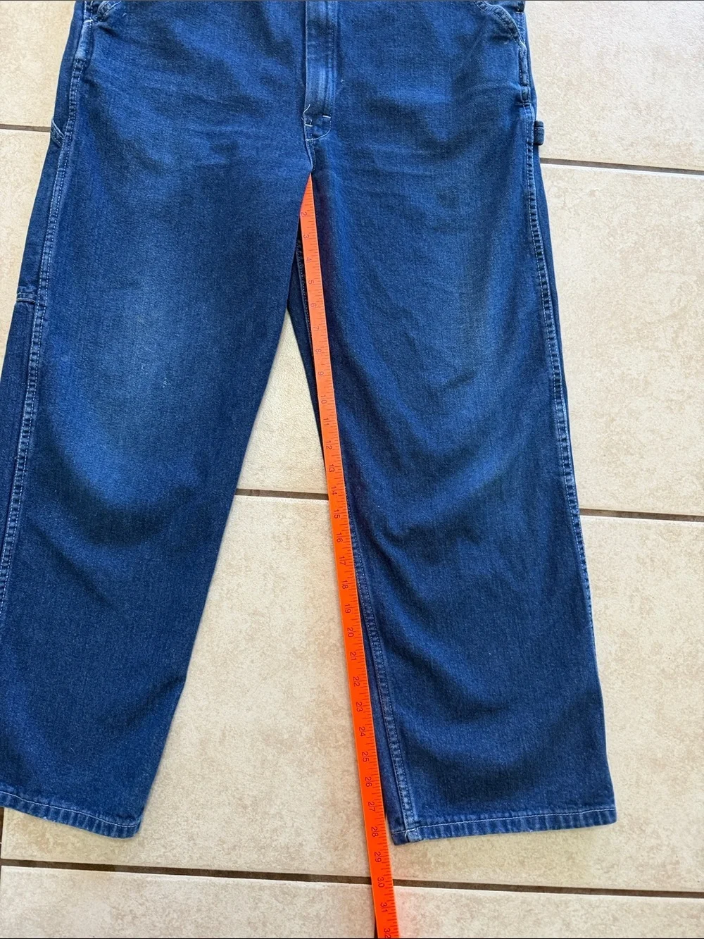 Dickies Men's Blue Relaxed Denim Overalls